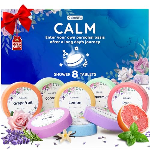 CalmNFiz Aromatherapy Steam Shower, Spa Kit, Gifts For Mom, Shower Pumps With Essential Oils, Valentine's Day Gifts For Women, Personal Care And Relax, Gifts