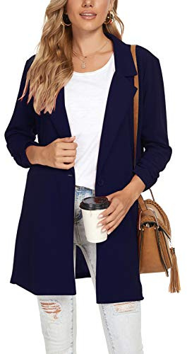 MINTLIMIT Women Long Lapel Blazer Tailored Long Sleeve Oversized One Button Coat Jacket Formal Suit