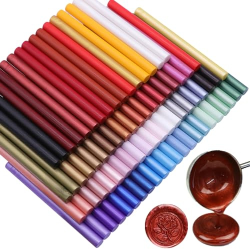80 Pcs Glue Gun Sealing Wax Sticks for Wax Seal Stamp, Sealing Glue Gun Sealing Wax Sticks Mini Glue Stick, Great for Wedding Invitations,Christmas Gift (80#1)