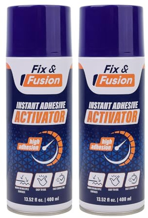 FIX & FUSION Spray attivatore da 400 ml, acceleratore di indurimento immediato per cianoacrilato (CA), colla istantanea per legno, plastica, gomma, granito, fai da te e professionisti, accelera la
