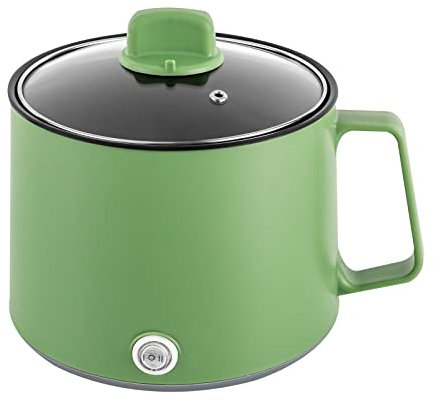 Qussse Casserole anti-adhésive portable, 1,7 l, multicuiseur électrique avec double contrôle de la puissance pour la cuisson des pâtes, soupe, boulettes (vert)