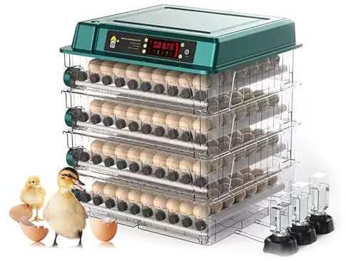 Incubadora para huevos de gallina con pantalla LED, giro automático de huevos, control de humedad, modos preestablecidos para pollo, pato, ganso, paloma, adecuado para uso doméstico/granja/industrial