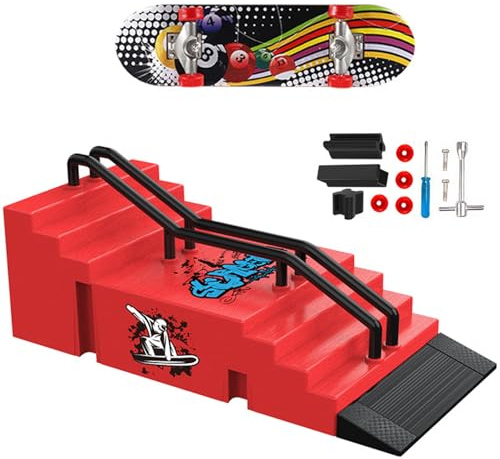 JurciCat Mini Skateboard Da Dita Fingerboard Set di Sccessori per Rampa con 1 e Fingerboard di Ricambio Ultimate Sport Training Requisiten (F)