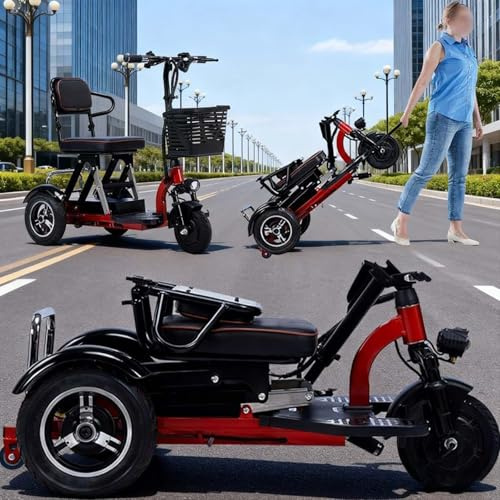 Folding mobility scooter adulto Multifuncional Scooter electrico discapacitados con Batería Extraíble y Asiento Acolchado Patinete electrico adultos tres ruedas
