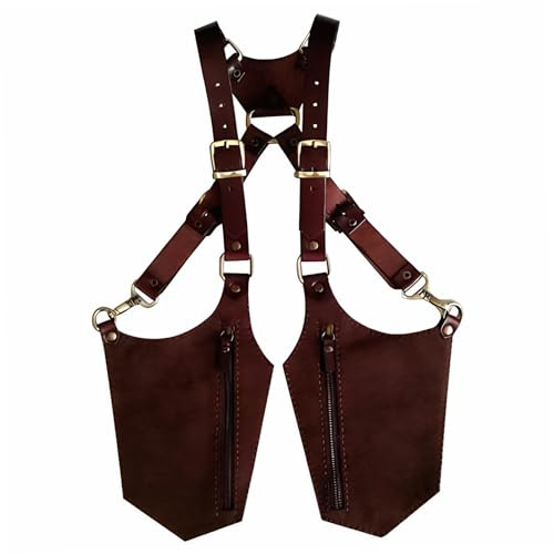 Étuis d'épaule en Cuir pour Hommes, étuis cachés antivol, Sac réglable Vintage à Double épaule, Sac à aisselles pour Portefeuille de téléphone