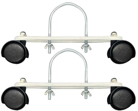 IEUDNS 2 Pcs Mobile Pulley Bracket for Oiled Filled Radiator, 360° Rotatable Electric Heater Frame Base with Black Wheels, Easy Installation Repair Parts Oil Heater Accessories, B White Bracket