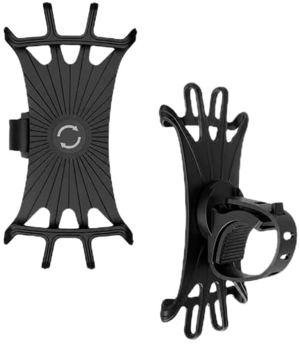 CSVZKIAY Bicicleta de Soporte móvil – 2 Soportes universales de Silicona para Smartphone 4.5-7, rotación 360°, Desmontables, compatibles con Bicicletas, Motocicletas y Scooters