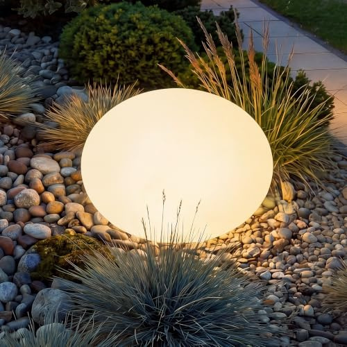 tectake® Esfera Led con Mando y Luz Nocturna Ø 35 x 28,5 cm, Luces Led Habitacion para Decoracion Hogar y Jardin, Luces Terraza, Iluminación Jardin, Lampara Exterior, Decoración Habitación