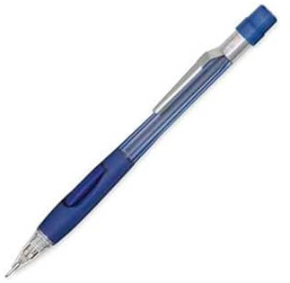 Pentel Quicker Clicker Automatic Pencil, 0.7mm Lead Size, Transparent Blue Barrel, Box of 12 (PD347TC)