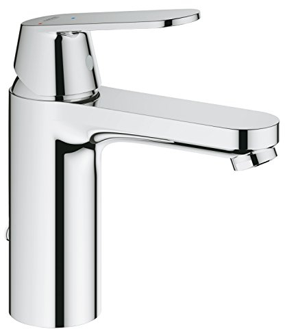 GROHE Eurosmart Cosmopolitan - Einhand- Waschtischarmatur (wassersparend, Energie- Spar -Funktion, Mittelstellung kalt, versenkbare Kette, M-Size), chrom, 2339700E