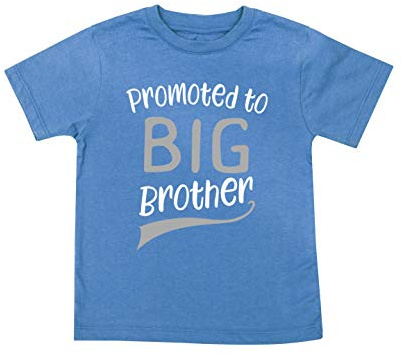 Wild and Happy Promoted to Big Brother Bro Sibling Pregnancy Announcement Shirt Toddler in Blue