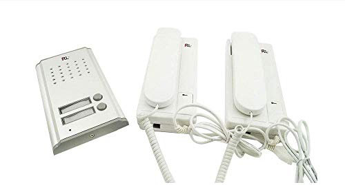 Vetrineinrete® Citofono con cornetta bifamiliare con funzione apriporta per esterno 2 unità interne per famiglie apri portone 220v D26