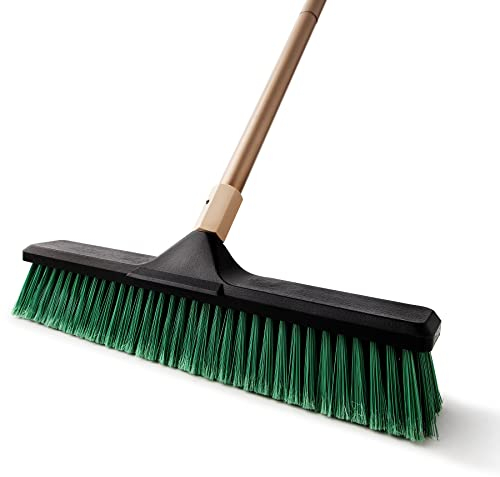 Eyliden Garden Broom Outdoor, Yard Brush Heavy Duty with 45cm Stiff Bristle & 168cm Adjustable Handle, Sweeping Broom Outdoor Brush for Garden Street Home Garage Driveway