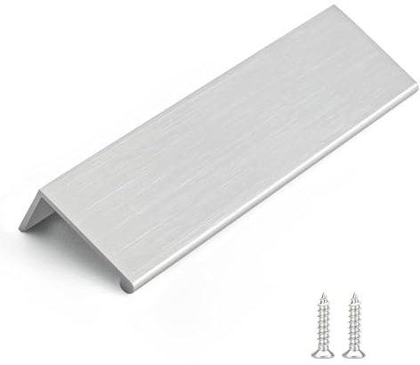 Rergy 10 Pack 5 INCH Cabinet Pulls Brushed Nickel Finger Pulls, Brushed Nickel Edge Pulls for Cabinet Kitchen Cabinet Edge Pulls, 128mm Cabinet Finger Pulls