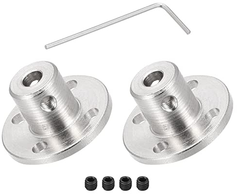 DMiotech 2 Paquet 4mm Bride Accouplement Connecteur Rigide Guide Arbre Support Coupleur Arbre Accouplement avec M1.5 Hex Clé et Vis pour Bricolage RC Modèle Moteurs