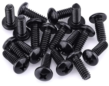 #10-32 x 1/2 Pan Head Machine Screws Black, Phillips Drive, 304 Stainless Steel 18-8, Black Oxide Coated Finish, Corrosion Resistant Round Head Machine Screws, Full Thread, Coarse Thread, 50 PCS