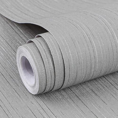 Arthome Peel and Stick-kontaktpapper 60 x 1 000 cm gräsduk texturerad tapet, självhäftande och avtagbar väggpapper för sovrum, bänkskiva, klistra på väggbeklädnad (mörkgrå