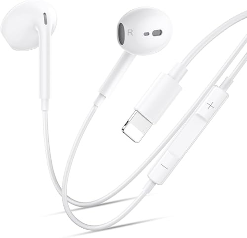 iPhone Headphones Wired, In Ear Earphones iPhone14 [MFi Certified] HiFi Stereo Earbuds with Microphone Volume Control Compatible with iPhone 14 Plus Pro Max/13/12/11/SE/XS Max/X/XR/8/7/iPad Air Mini