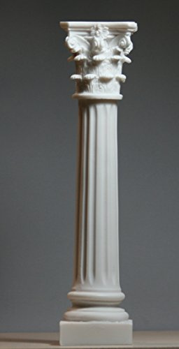 Columna Griega Corintia Orden Pilar Arquitectura Decoración Alabastro Escultura 26 cm