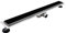 Duschrinne 60 cm Bodenablauf Duschablauf aus Edelstahl sehr flach Größen 50cm – 120cm Model R3 Glas Schwarz