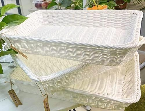SOLAPOLLO 3 Confezioni Cestini Per Il Pane Da 15,7 Pollici Per Servire, Cestini Rettangolari Per La Conservazione, Cestini Di Vimini