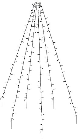 Spetebo LED Weihnachtsbaum Überwurf - mit 6 Strängen á 2m - 120 LED in warm weiß Lichterkette Lichternetz Tannenbaum Fahnenmast Beleuchtung innen außen