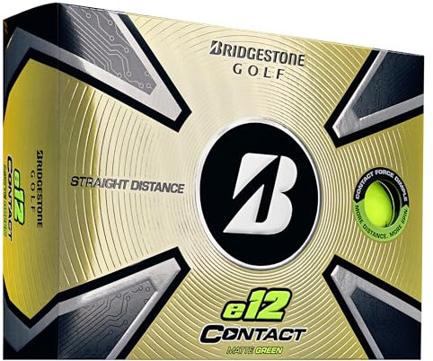 Bridgestone E12 Contact Golf Balls 2023 - Matte Green - 1 Dozen, Herren Golfbälle, Matte Green, One Size - 3CGX6D