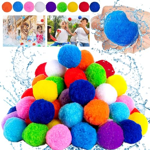 Bolas Bombas de Agua,45 Pcs Globos de Agua Reutilizables,Bola Buuum Agua,Ldeal para el Jardín,La Piscina y Juegos Acuáticos al Aire Libre, Juegos de Lucha Acuática en Verano