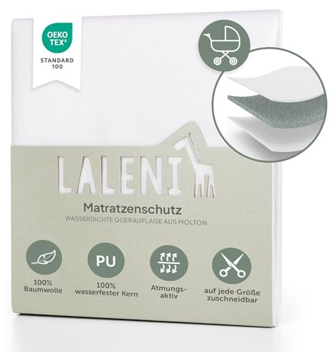 Laleni Inkontinensunderlägg Vattentätt och Andningsbart för Baby 50x70 cm, Molton Bomull, Madrasskydd och Skötbädd, 2-pack