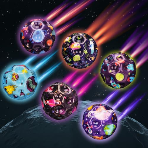 oumuik 4 Pcs Balle rebondissante Moon Ball Space Ball Super High Bouncing Ball balles rebondissantes Enfant 60mm