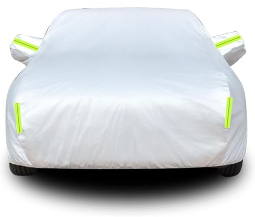 OZFRVXUG Cubierta De Coche para Jag&uar XE XF XJ XJ6 XJ8 XJR XJS XKR XK8 XK, Funda De Coche para Exteriores Sol Lluvia UV Protección contra Todo Clima Tela,Right Zipper-B/Silver