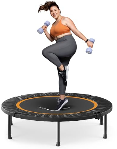 MERACH Mini Trampoline Fitness Adults - 40'' Foldable Trampolines Max Load 330lb, Indoor Trampoline for Exercise Training Quiet
