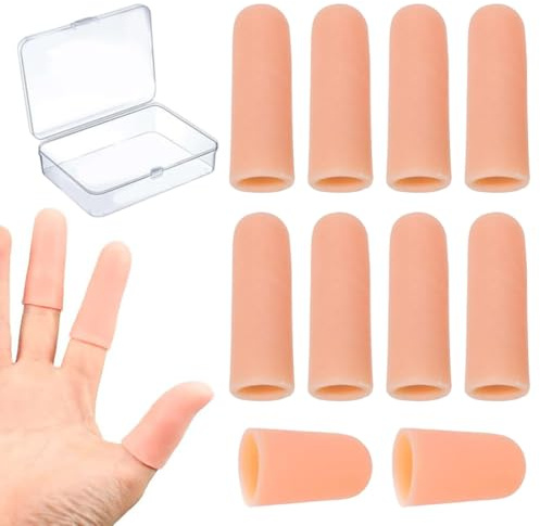 BIKPRST 10 Piezas Dedal Protector De Silicona, Suave Antideslizante Y Antigolpes, Elástico Y Ajustado Para La Protección De Dedos, Para Costura Manual, Pelado De Alimentos, Trabajo Y Manicura