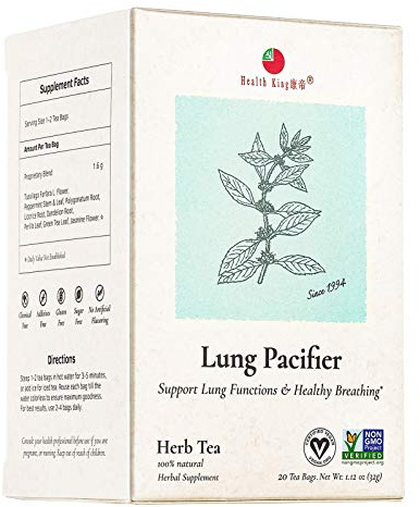 Health King Medicinal Teas Lung Pacifier Herb Tea Bags, 20 Count