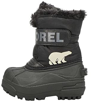 Sorel KIDS SNOW COMMANDER Schneestiefel für Unisex Kinder, Schwarz (Black x Charcoal) - Toddler, 24 EU