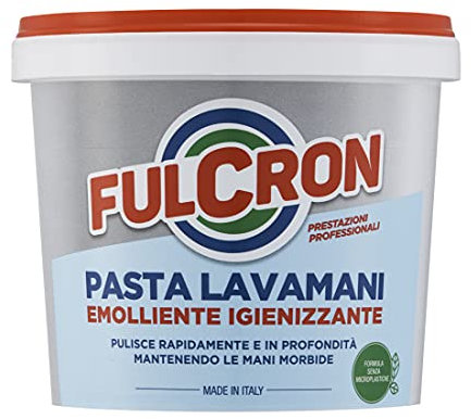 Fulcron Pasta lavamani 750 ml, Lavamani emolliente e detergente, Potere pulente e sgrassante, Ideale anche per eliminare lo sporco difficile, Uso industriale