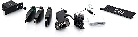 C2G Retractable Table Box Mount 4K HDMI® Adapter Ring with Color Coded Mini DisplayPort™, DisplayPort, USB-C®, Lightning and VGA