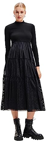 Desigual Vestito da Donna Misha, Nero, XS
