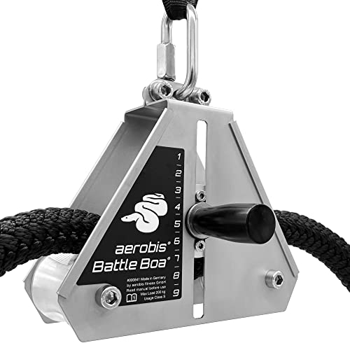 aerobis® Battle Boa - Battle Rope Seiltrainer - Battle Ropes bis 60 mm als Trainingsgerät für Kraft und Ausdauer - frei einstellbarer Widerstand - Indoor & Outdoor