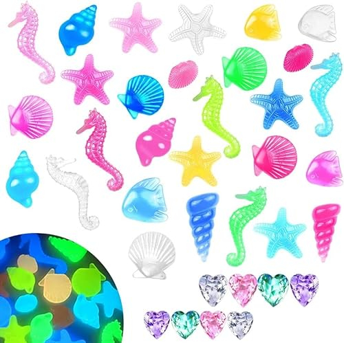 Toulifly Tauchjuwel Pool Spielzeug,Meerestieren und Edelstein, Unterwasser Pool Spielzeug,Kinder Pool Tauchspielzeug,Tauchen Edelsteine Pool Spielzeug für Mädchen Junge（30 Stück zufälliger Stil）