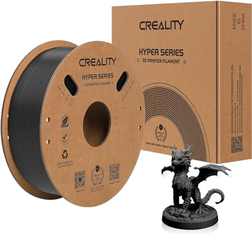 Creality Offizielles Hyper ABS Filament, Creality 3D Drucker Filament 1.75mm für Hochgeschwindigkeitsdruck, Hitzebeständig, Stark & Langlebig, Maßgenauigkeit +/- 0.03mm, 1kg /Spool (Schwarz)
