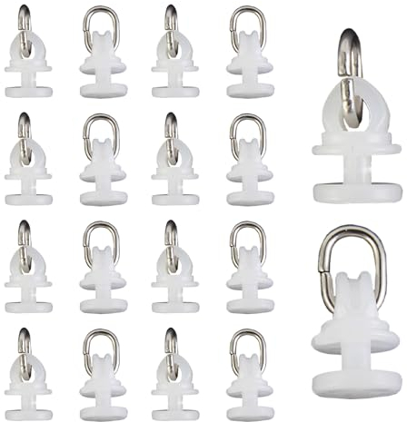 MytaYt 100 Weiß Gardinenröllchen Gardinenhaken für Schienen Gardinengleiter Kunststoff Faltengleiter für Gardinenschienen, für alle Standardschienen