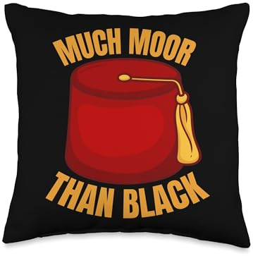 Moor Moorish American Moroccan Red Hat Moslem Moorish FLag Throw Pillow