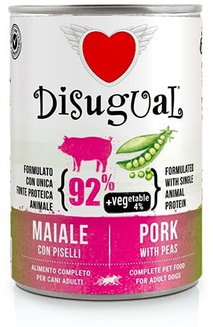 Avskräckande hälsosam våtmat med grönsaker för hundar 6 burkar x 400 Gr (fläsk med ärtor)