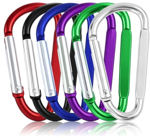 6Pcs Carabiner Clip, D Ring Clip Hook Karabiner,Carabiner,Keyring Clip,Mini Carabiner Keyring for Outdoor, Fishing, Hiking, Traveling