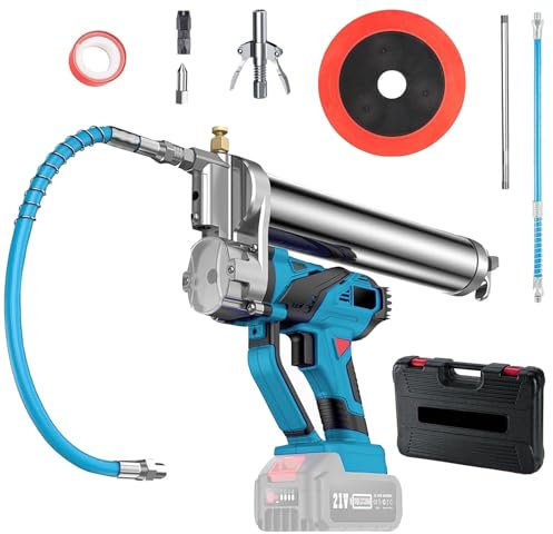 Battery Grease Gun, 10000 PSI Grease Gun, Battery Operated Electric Grease Gun, Compatible with Makita 18 V Lithium Battery, 45 cm Hose and Quick Release Coupling (without Battery) (A)