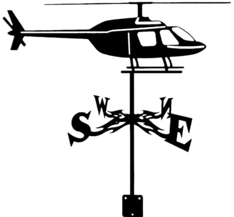 Plane Series Wind Vane Garden Roof Decoration Iron Art Simulated Aircraft Weathercock, Iron Art for Outdoor Farm Yard Garden (F)