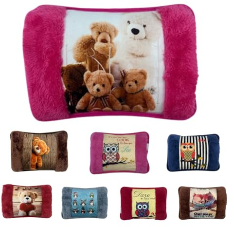 Borsa Acqua Calda Elettrica con Fodera Morbida in Peluche, 420W Ricaricabile, Max 75°C – Scaldamani e Scaldapiedi, Sollievo Dolori Muscolari, Schiena e Mestruali, Ideale per Inverno