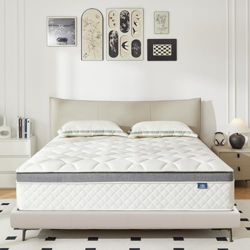 Happiland Full Mattress, 12 Inch Hybrid Memory Foam Full Mattress in a Box, with Upgrade Individually Pocket Springs, Pressure Relief, Durable and Breathable Comfort, CertiPUR-US