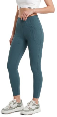 JUNEBERRY® Damsportleggings, elastan, strukturerad, stretch, lätt, bekväm, för gym, XS-XL, R-pond, M